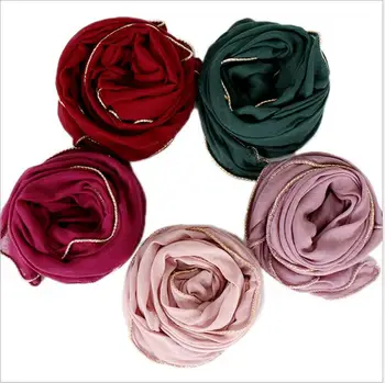 10pcs Gold Chain Edges Muslim Hijabs Cotton Plain Long Shawl Women Scarves Turban Female Headscarf Islam Head scarf 180*80cm
10pcs Gold Chain Edges Muslim Hijabs Cotton Plain Long Shawl Women Scarves Turban Female Headscarf Islam Head scarf 180*80cm