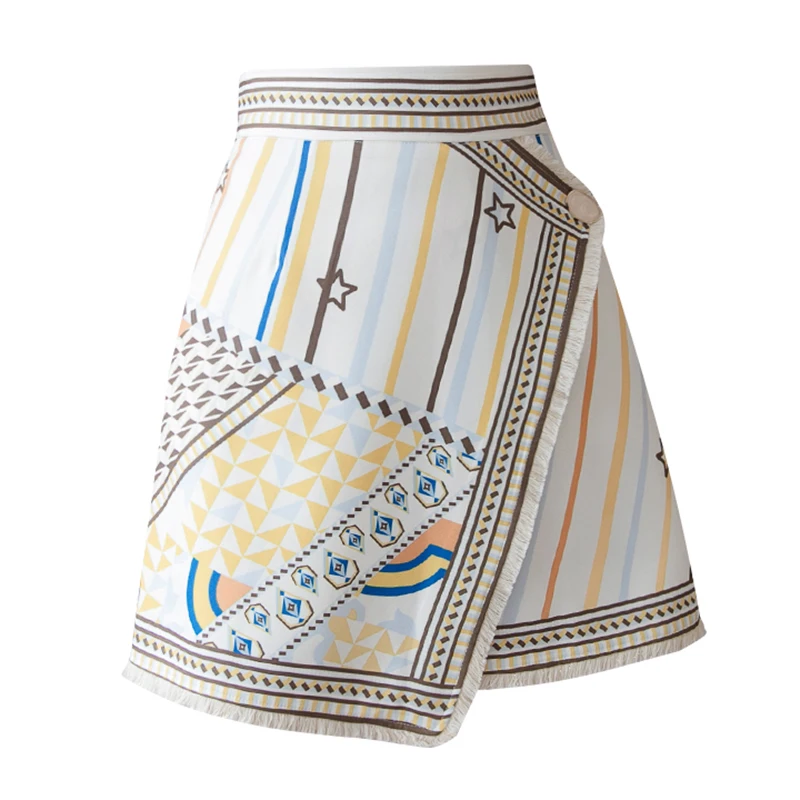 PERHAPS U beige abstract print women high waist a-line casual asymmetrical skirts zipper short S0249
PERHAPS U beige abstract print women high waist a-line casual asymmetrical skirts zipper short S0249