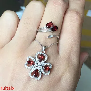 KJJEAXCMY boutique jewels 925 pure silver inlaid natural garnet necklace pendant ring 2 pieces of jewelry.yuiop
KJJEAXCMY boutique jewels 925 pure silver inlaid natural garnet necklace pendant ring 2 pieces of jewelry.yuiop