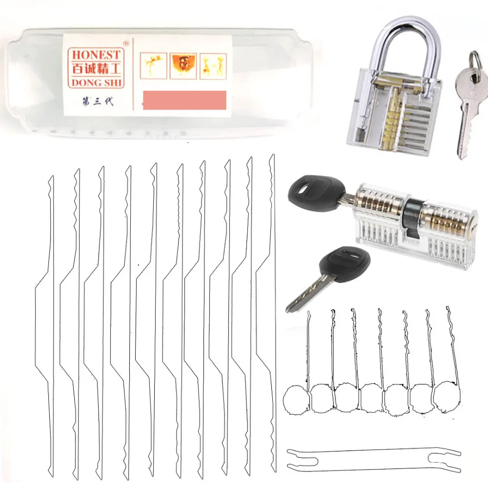 Free Shipping 18pcs Wave Lock Tools Rake Locksmith Pick Set with 2pcs Transparent Training Lock Interesting Set for Boyfriend
Free Shipping 18pcs Wave Lock Tools Rake Locksmith Pick Set with 2pcs Transparent Training Lock Interesting Set for Boyfriend