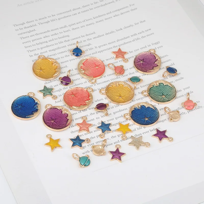 Hot Selling 5pcs/10pcs/lot Moon/Star/Planet Enamel Charms Alloy Oil drop Pendant For DIY Jewelry Bracelet Necklace Making
Hot Selling 5pcs/10pcs/lot Moon/Star/Planet Enamel Charms Alloy Oil drop Pendant For DIY Jewelry Bracelet Necklace Making