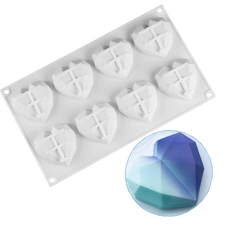 Silicone Mold 8 Hole Love Heart Diamond Shape Surface 3D Candle Mold DIY Plaster Gypsum Soap Molds Mousse Cake Mould Baking Tool
Silicone Mold 8 Hole Love Heart Diamond Shape Surface 3D Candle Mold DIY Plaster Gypsum Soap Molds Mousse Cake Mould Baking Tool