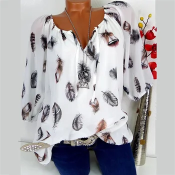 S-5xl Plus Size Women Blouses Casual Feather Print Half Sleeve Women Shirts 2019 Summer Loose V-Neck Chiffon Blouse Women Tops
S-5xl Plus Size Women Blouses Casual Feather Print Half Sleeve Women Shirts 2019 Summer Loose V-Neck Chiffon Blouse Women Tops