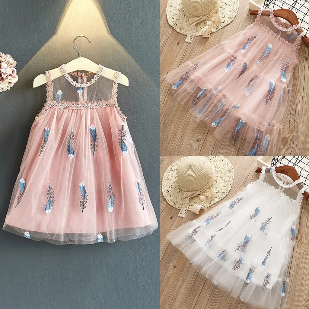 Summer dress kids sleeveless Toddler Baby Girl Sleeveless Feather Embroidery Tulle Princess Dress Clothes lol birthday partyW624
Summer dress kids sleeveless Toddler Baby Girl Sleeveless Feather Embroidery Tulle Princess Dress Clothes lol birthday partyW624