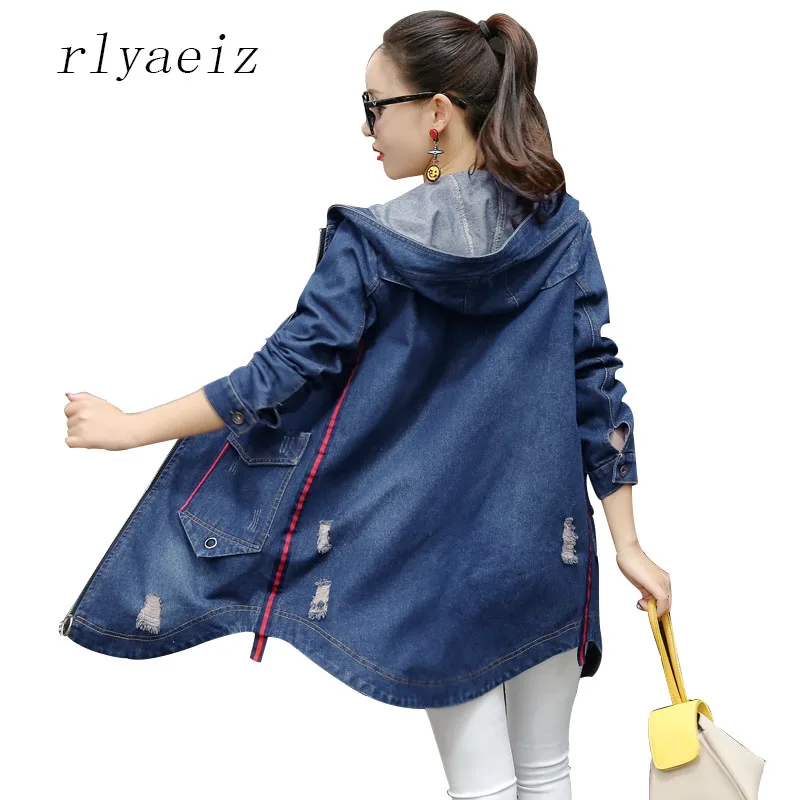 RLYAEIZ Plus Size XXXL Women Denim Jacket 2017 Fashion New Slim Mid-Long Women Jeans Jackets Long Sleeve Hooded Hole Denim Coats
RLYAEIZ Plus Size XXXL Women Denim Jacket 2017 Fashion New Slim Mid-Long Women Jeans Jackets Long Sleeve Hooded Hole Denim Coats