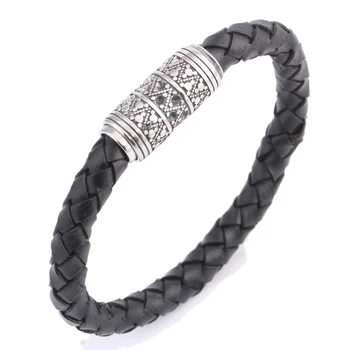 Hot Sell Fashion Men Bracelet Bangle Black Leather Jewelry Magnetic Clasp Fashion Accessories Wholesale
Hot Sell Fashion Men Bracelet Bangle Black Leather Jewelry Magnetic Clasp Fashion Accessories Wholesale