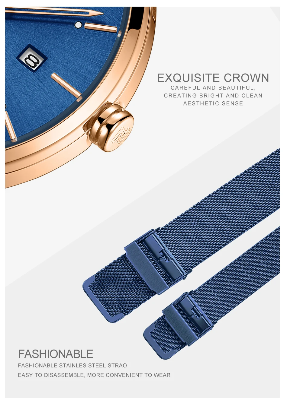 NAVIFORCE Mesh steel Couple Watch