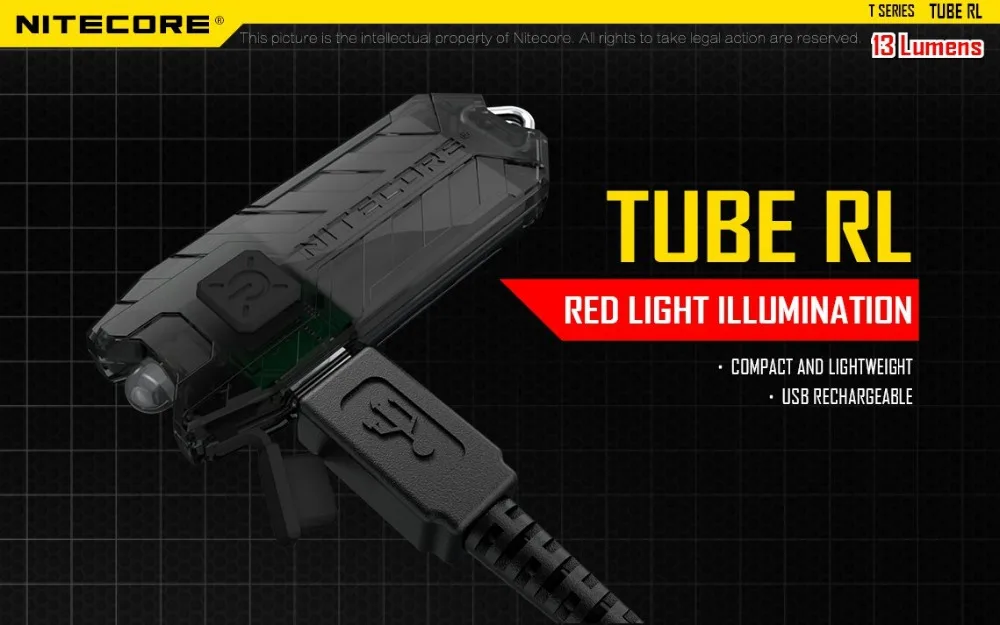 TUBE RL high-performance LED flashlight built-in 3.7V rechargeable lithium battery red light output: 13 lumens
TUBE RL high-performance LED flashlight built-in 3.7V rechargeable lithium battery red light output: 13 lumens