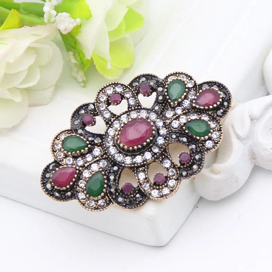 Фото Fashion Ladies Antique Brooch Broches Morocco Bijoux Retro Gold Color Hollow out Flower Brooches Lapel Pin Indian Jewelry Gift | Украшения