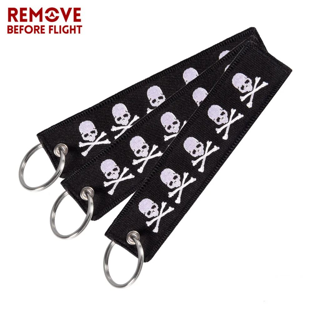 REMOVE BEFORE FLIGHT Double-sided Embroidery Dangerous Skull Keychain Bijoux for Motorcycles Gift Porte Clef Cool Key Ring Chain
REMOVE BEFORE FLIGHT Double-sided Embroidery Dangerous Skull Keychain Bijoux for Motorcycles Gift Porte Clef Cool Key Ring Chain