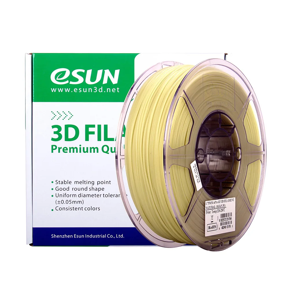 ePA-GF 1.75mm eSUN Glass Fiber Filled Flexible 3D Printer Filament 1kg (2.2lb) Spool Refills Materials Consumables Natural Color
ePA-GF 1.75mm eSUN Glass Fiber Filled Flexible 3D Printer Filament 1kg (2.2lb) Spool Refills Materials Consumables Natural Color