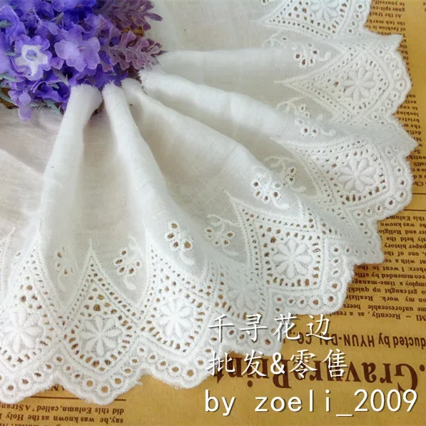 3yards/lot DIY handmade accessories material 10cm cotton cloth laciness 100% cotton embroidery 10cm wide
3yards/lot DIY handmade accessories material 10cm cotton cloth laciness 100% cotton embroidery 10cm wide