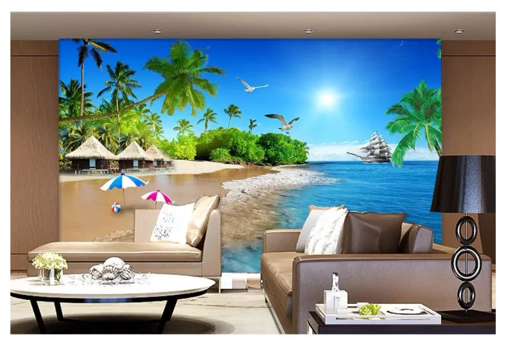 Custom photo wallpaper for walls 3 d Mediterranean murals Beach tree wall papers living room background wall decoration painting
Custom photo wallpaper for walls 3 d Mediterranean murals Beach tree wall papers living room background wall decoration painting