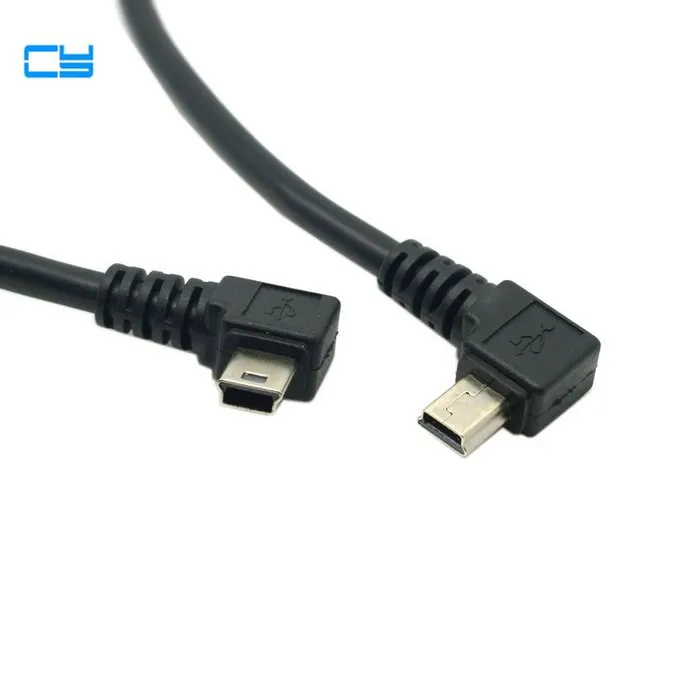 Мини USB 5 контактов 90 градусов левый и правый угловой штекер на 2 0 зарядный кабель