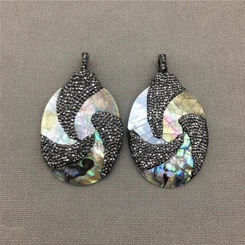Oval Abalone Paua Sea Pearl shells Pendant Paved Rhinestone Necklace Accessories For Women Jewery Making MY1324
Oval Abalone Paua Sea Pearl shells Pendant Paved Rhinestone Necklace Accessories For Women Jewery Making MY1324