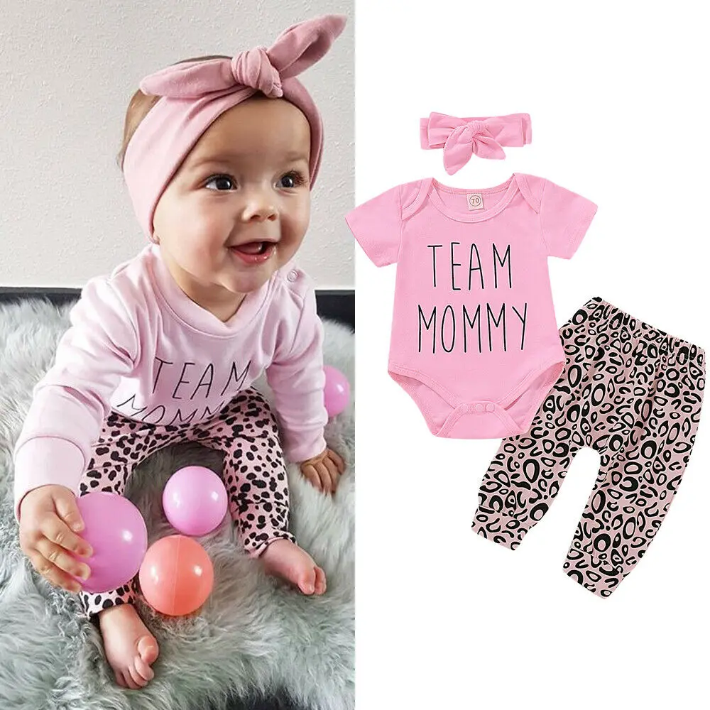 2019 Newest Hot Newborn Infant Baby Girls Leopard print Clothes Tops Romper Pants Tracksuit Outfits Headband 3pcs Set 
2019 Newest Hot Newborn Infant Baby Girls Leopard print Clothes Tops Romper Pants Tracksuit Outfits Headband 3pcs Set