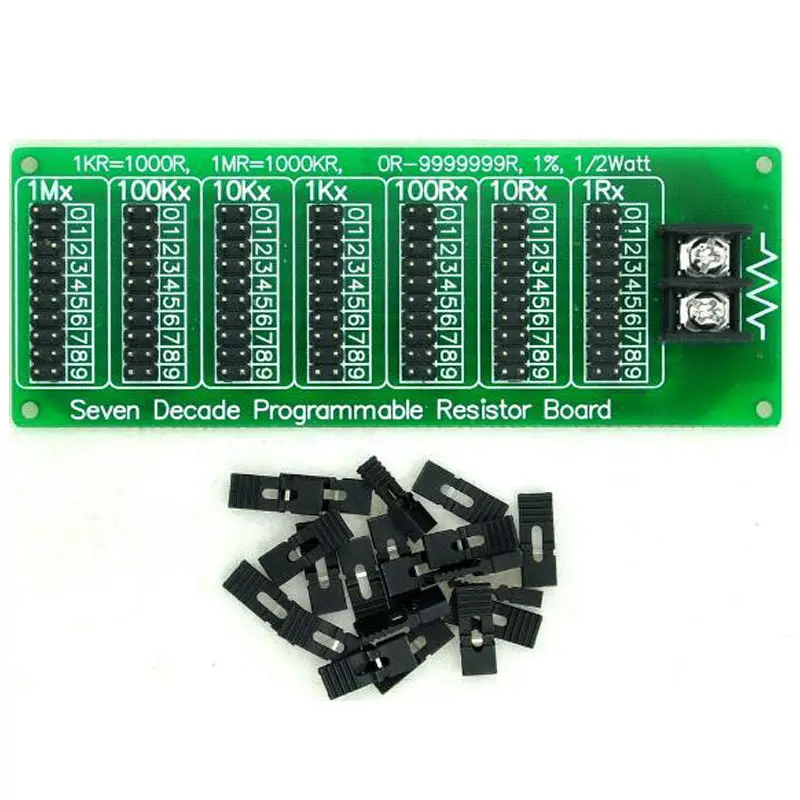 9999999R Programmable Resistor Board Step 1R 1/% 1//2 Watt DSUK Seven Decade 1R