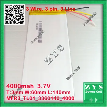 3 wire,Polymer lithium ion battery 3.7V 3360140 4000mah can be customized wholesale CE FCC ROHS MSDS quality certification
3 wire,Polymer lithium ion battery 3.7V 3360140 4000mah can be customized wholesale CE FCC ROHS MSDS quality certification