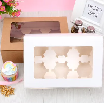 100pcs windowed cupcake boxes White Brown kraft paper box Gift Packaging For Wedding Festival Party 6 Cup Cake Holders
100pcs windowed cupcake boxes White Brown kraft paper box Gift Packaging For Wedding Festival Party 6 Cup Cake Holders