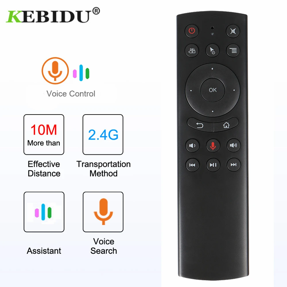 Kebidu G20S Voice Control Fly Air Mouse Keyboard Mini Remote Control 2.4G Wireless Motion Sensing IR LearningFor Android TV Box
Kebidu G20S Voice Control Fly Air Mouse Keyboard Mini Remote Control 2.4G Wireless Motion Sensing IR LearningFor Android TV Box