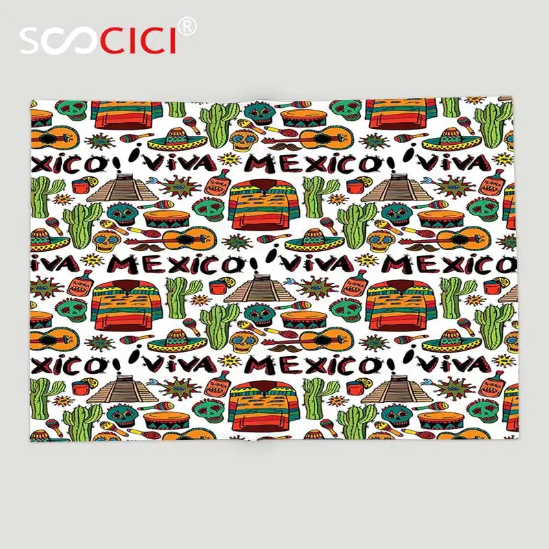 Custom Soft Fleece Throw Blanket Mexican Decorations Viva Mexico with Native Elements Poncho Tequila Salsa Hot Peppers Image
Custom Soft Fleece Throw Blanket Mexican Decorations Viva Mexico with Native Elements Poncho Tequila Salsa Hot Peppers Image