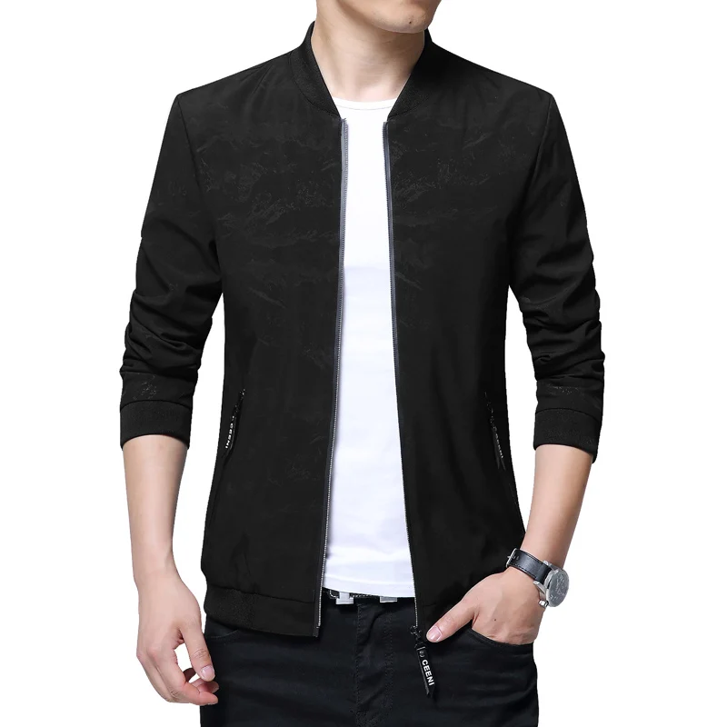 BROWON Brand Men Jacket Autumn 2018 Stand Collar Rib Sleeve Zipper Coat Slim Fit Print Black Jacket Mens Clothing
BROWON Brand Men Jacket Autumn 2018 Stand Collar Rib Sleeve Zipper Coat Slim Fit Print Black Jacket Mens Clothing
