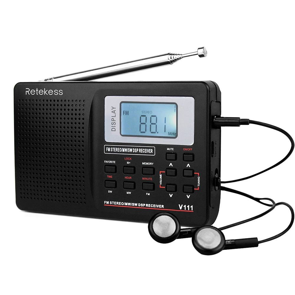 Retekess MW/FM/SW Stereo Radio 9KHz Digital Tuning Radio Mini DSP Receiver Outdoor Radio w/ Earphone LCD Display LED Backlight
Retekess MW/FM/SW Stereo Radio 9KHz Digital Tuning Radio Mini DSP Receiver Outdoor Radio w/ Earphone LCD Display LED Backlight