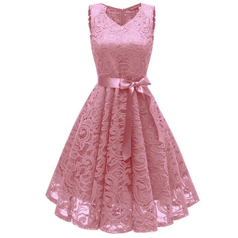 Sexy Party Elegant Club Dress Autumn A-Line V-Neck Sleeveless Dress Blue Pink Knee-Length Lace Dress Women Vestidos
Sexy Party Elegant Club Dress Autumn A-Line V-Neck Sleeveless Dress Blue Pink Knee-Length Lace Dress Women Vestidos