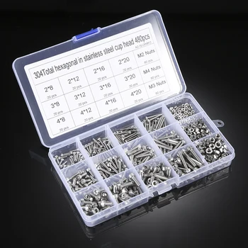 480Pcs DIN912 M2/M-3/M-4 Screw Nut Set Practical Screws Nuts Stainless Steel Screw Nut Combination Screwdriver Repair Tool Kits
480Pcs DIN912 M2/M-3/M-4 Screw Nut Set Practical Screws Nuts Stainless Steel Screw Nut Combination Screwdriver Repair Tool Kits