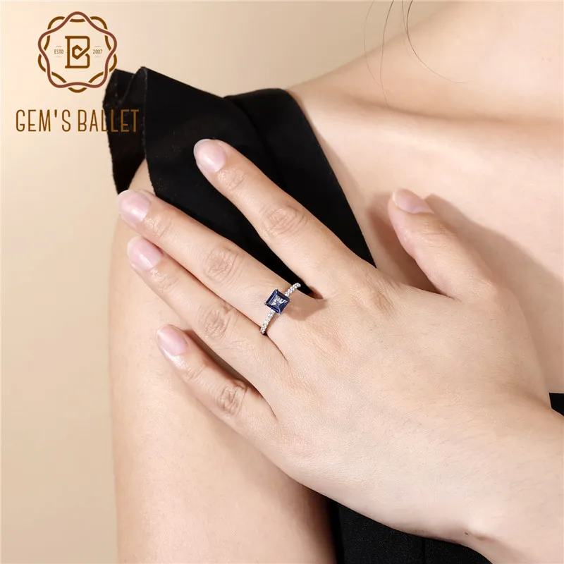 Gem's Ballet 1.09Ct Natural Iolite Blue Mystic Square Quartz Gemstone Ring 925 Sterling Silver Princess Wedding Rings For Women
Gem's Ballet 1.09Ct Natural Iolite Blue Mystic Square Quartz Gemstone Ring 925 Sterling Silver Princess Wedding Rings For Women