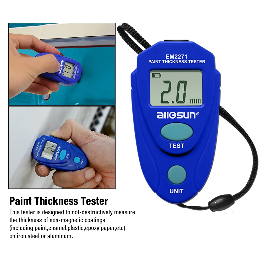 Automotive Paint Thickness Meter Car Coating Tester Painting Thick Gauge Digital Vehicle Hand Tool All-sun EM2271 Russian Ship
Automotive Paint Thickness Meter Car Coating Tester Painting Thick Gauge Digital Vehicle Hand Tool All-sun EM2271 Russian Ship
