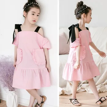 New 2020 Summer Girls Ruffles Dresses Cotton With Pockets Off Shoulder Pink Baby Dress Teenage Girls Children Princess Clothing
New 2020 Summer Girls Ruffles Dresses Cotton With Pockets Off Shoulder Pink Baby Dress Teenage Girls Children Princess Clothing
