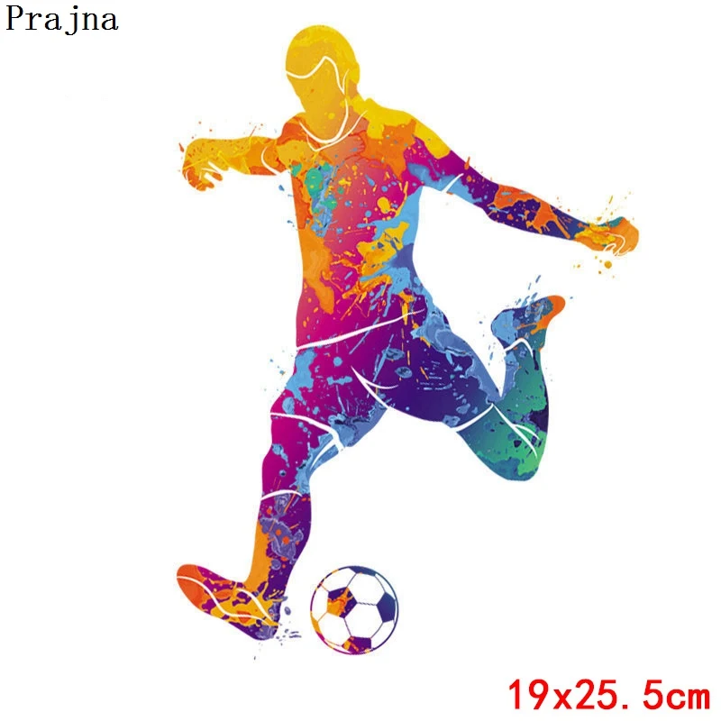 Prajna разноцветный Железный На переноске Спорт Человек Футбол ручная печать