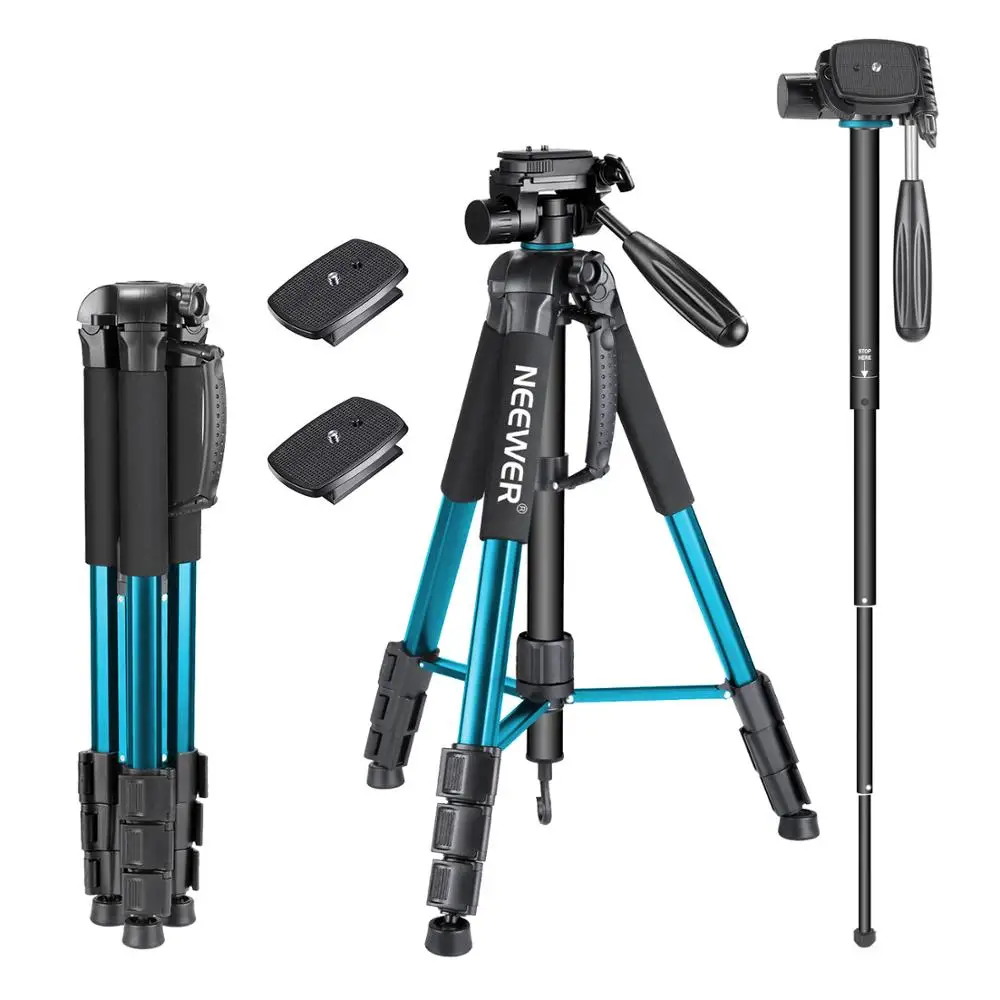 Neewer 177centimeters SAB264 Camera Tripod Monopod with 3-Way Swivel Pan Head,2-Pack Quick Shoe Plate,Bag for DSLR Camera DV
Neewer 177centimeters SAB264 Camera Tripod Monopod with 3-Way Swivel Pan Head,2-Pack Quick Shoe Plate,Bag for DSLR Camera DV