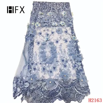 HFX 2019 Latest African French Lace Fabric blue High Quality 3D Flower beads Embroidered Tulle Lace Fabric For women dress H2163 
HFX 2019 Latest African French Lace Fabric blue High Quality 3D Flower beads Embroidered Tulle Lace Fabric For women dress H2163