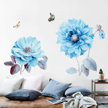 New 5D wall stickers Blue flowers PVC removable waterproof DIY stickers TV backdrop decorative painting creative wallpaper
New 5D wall stickers Blue flowers PVC removable waterproof DIY stickers TV backdrop decorative painting creative wallpaper