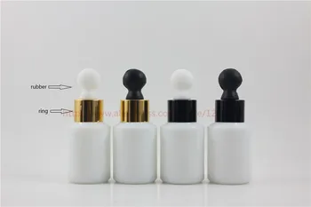 30ml original white Glass bottle with shiny black/gold silver ring+white/black dropper lid,essential oil container,
30ml original white Glass bottle with shiny black/gold silver ring+white/black dropper lid,essential oil container,