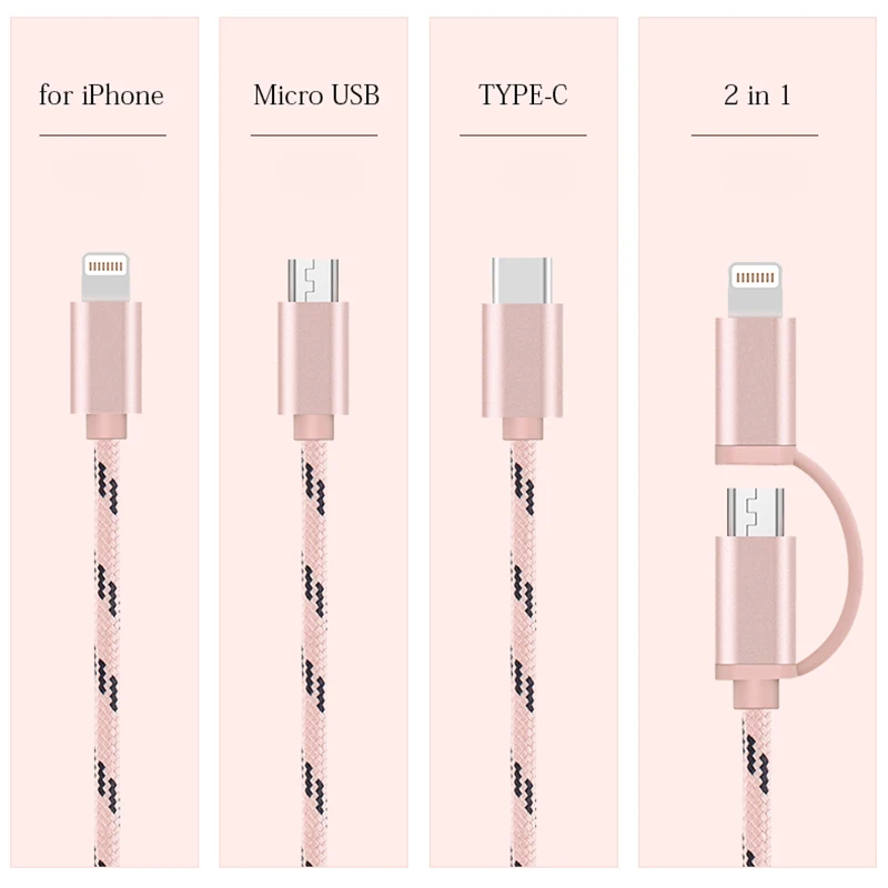 Joyroom Mobile USB font b Cable b font Nylon Skin for iPhone 6 6s Plus 5s