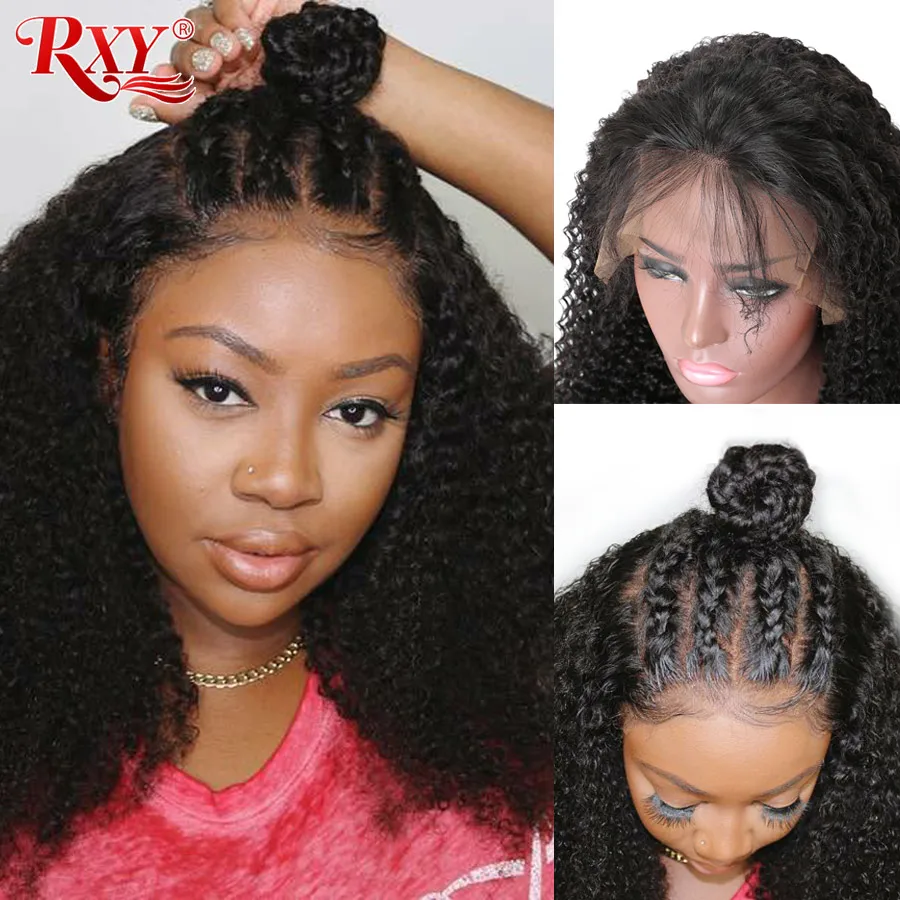 360 Lace Frontal Wig Pre Plucked With Baby Hair Peruvian Kinky Curly Human Hair Wig For Black Women Deep Parting RXY Remy Wigs
360 Lace Frontal Wig Pre Plucked With Baby Hair Peruvian Kinky Curly Human Hair Wig For Black Women Deep Parting RXY Remy Wigs