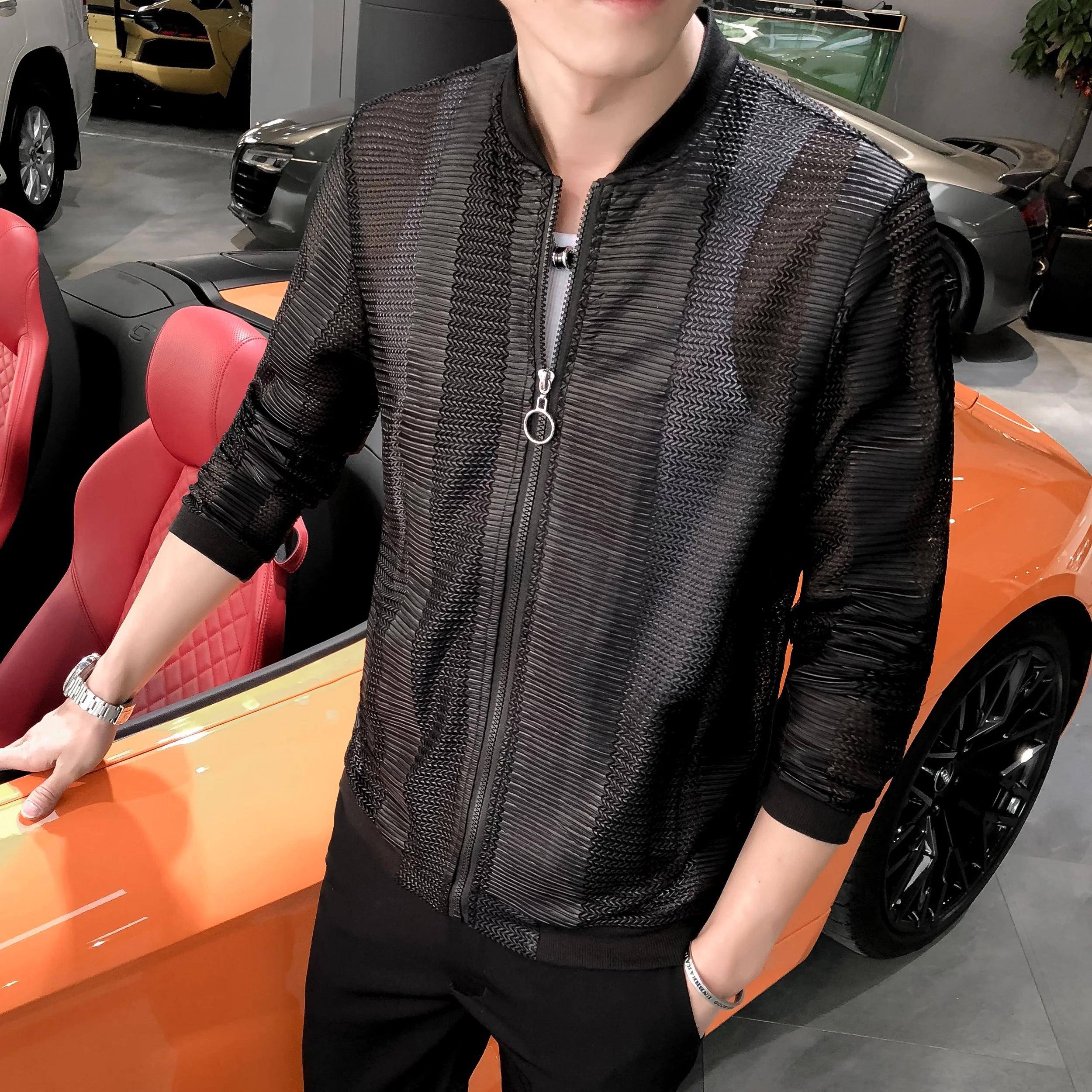 New Summer Men Jackets Luxury Transparent Sexy Mens Jackets And Coats Stand Collar Nightclub Party Jackets Men Plus Size 4XL 5XL
New Summer Men Jackets Luxury Transparent Sexy Mens Jackets And Coats Stand Collar Nightclub Party Jackets Men Plus Size 4XL 5XL