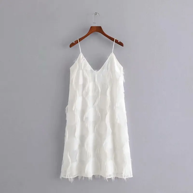 Stylish Tassel Decoration Dress Sexy Ladies Spaghetti Strap V-Neck Dress 2019 Summer White Sleeveless Vestidos
Stylish Tassel Decoration Dress Sexy Ladies Spaghetti Strap V-Neck Dress 2019 Summer White Sleeveless Vestidos