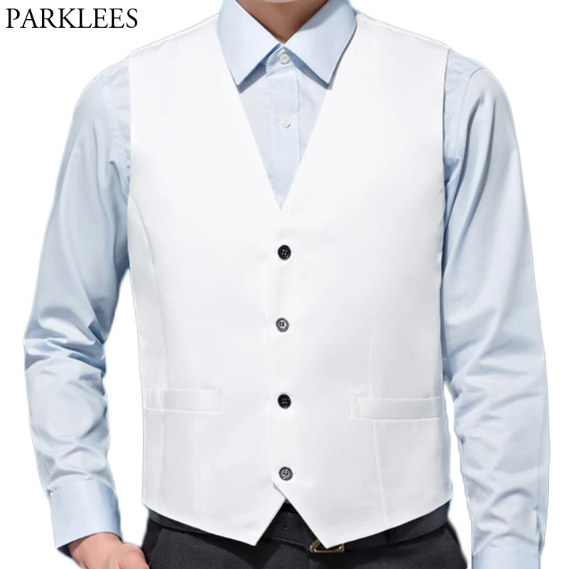 White Wedding Dress Suit Vest Men Casual Solid Color Slim Fit V Neck Male Business Work Waistcoats Colete Social Masculino XXXXL
White Wedding Dress Suit Vest Men Casual Solid Color Slim Fit V Neck Male Business Work Waistcoats Colete Social Masculino XXXXL