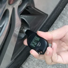 Mini llavero de estilo de calibre de neumático pantalla LCD Digital de neumático de coche medidor de presión de aire medidor de coche Auto motocicleta neumático alarma de seguridad(China)