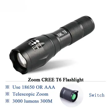 

xml T6 led Torch waterproof Zoom lights Bright penlight Lanterna 18650 rechargeable battery Portable Lighting flashlight Torches