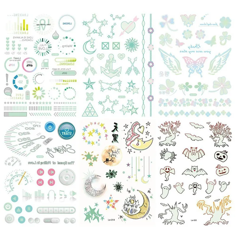 Halloween Luminous Tattoo Ghost For Kids Fake Tattoo Witch Glowing in Dark Waterproof Temporary Tattoo Stickers
Halloween Luminous Tattoo Ghost For Kids Fake Tattoo Witch Glowing in Dark Waterproof Temporary Tattoo Stickers