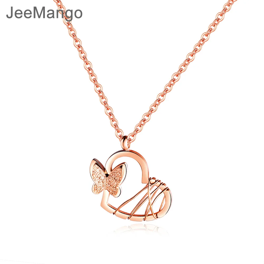 JeeMango Trendy Popular Sanded Three-dimensional Butterfly Pendant Titanium Steel Love Rose Gold Women's Necklace Collier N18284
JeeMango Trendy Popular Sanded Three-dimensional Butterfly Pendant Titanium Steel Love Rose Gold Women's Necklace Collier N18284