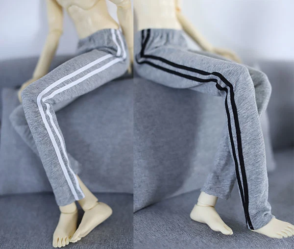 BJD doll clothes gray pants white black 2 stripes casual sport for 1/3 1/4 SD DD MSD SD17 Uncle SSDF size | Игрушки и хобби