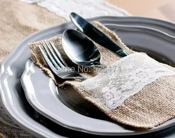21 *10CM Free Shipping 30 pieces Jute Tableware Pouch Pocket Burlap Lace Knife and Fork Bag For Wedding Decoration
21 *10CM Free Shipping 30 pieces Jute Tableware Pouch Pocket Burlap Lace Knife and Fork Bag For Wedding Decoration