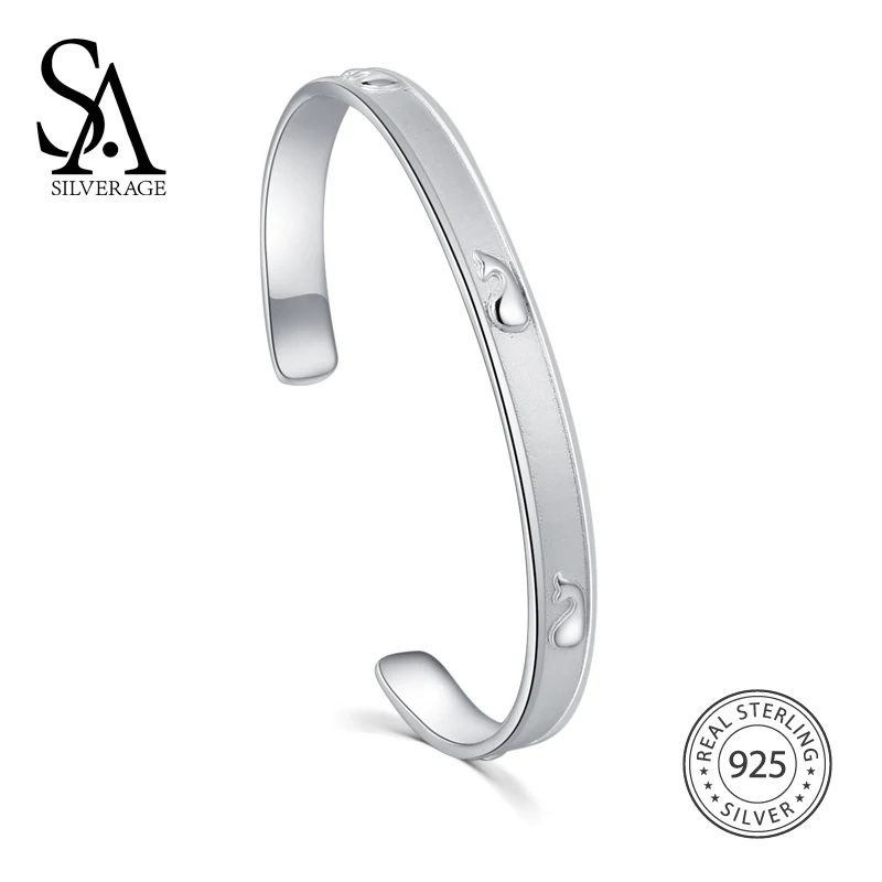 SA SILVERAGE 925 Sterling Silver Bangle for Women Open Bangle&Bracelet S925 Fine Jewelry Accessory Valentine Gift
SA SILVERAGE 925 Sterling Silver Bangle for Women Open Bangle&Bracelet S925 Fine Jewelry Accessory Valentine Gift