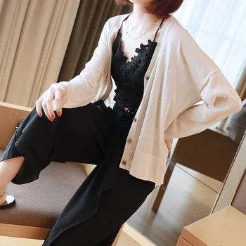 Thin Sunscreen Cardigan Women's Summer Short Knit Sweater Loose Long-sleeved Female Knitted Cardigans for Women
Thin Sunscreen Cardigan Women's Summer Short Knit Sweater Loose Long-sleeved Female Knitted Cardigans for Women